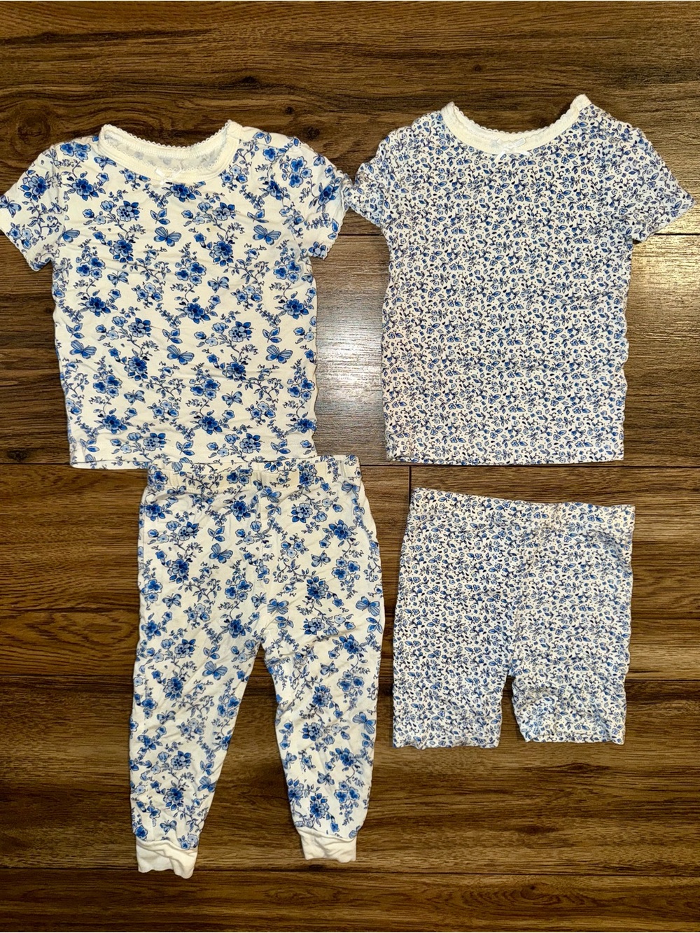 Little Me 18M Blue Floral 4-Piece Pajama Set